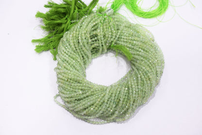 15 Inches Strand, Prehnite Rondelle Shape beads , Prehnite  Faceted Rondelle Shape Beads,  Sold By Strand , Size 3.5 mm , 33091