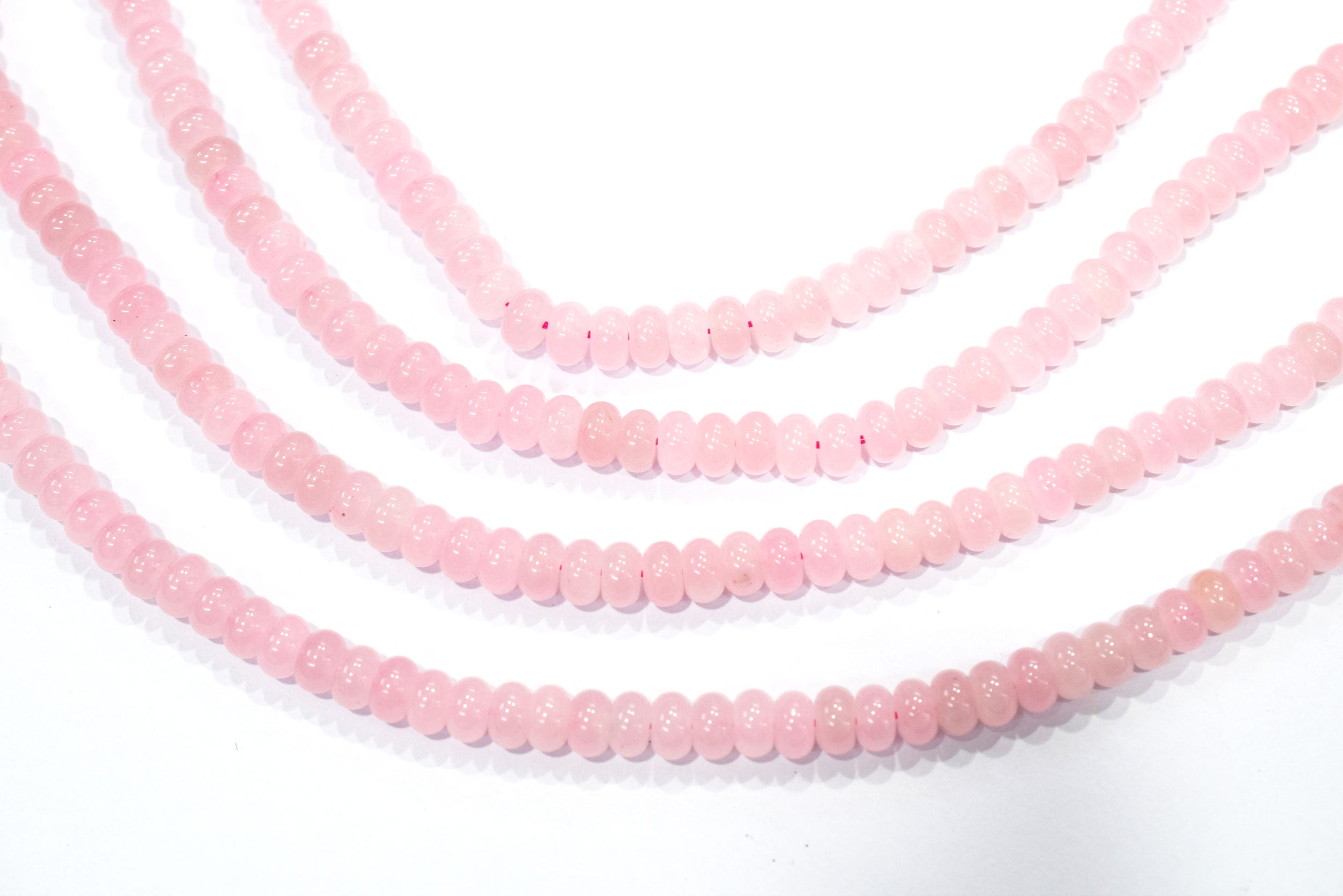 Dyed Rose Quartz Jade Smooth Rondelle Shape Discs Gemstone Loose Beads approx 15 Inches Strand, 33092