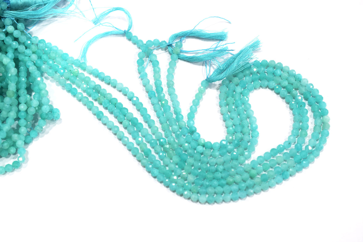 15 Inches Strand,Natural Amazonite Rondelle Shape beads , Amazonite Faceted Rondelle Shape Beads,  Sold By Strand , Size 4 to 4.5 mm , 33092
