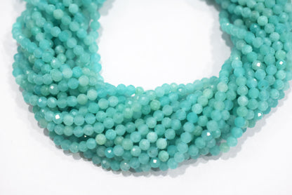 15 Inches Strand,Natural Amazonite Rondelle Shape beads , Amazonite Faceted Rondelle Shape Beads,  Sold By Strand , Size 4 to 4.5 mm , 33092