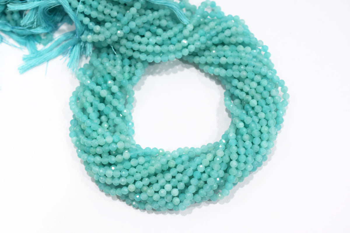 15 Inches Strand,Natural Amazonite Rondelle Shape beads , Amazonite Faceted Rondelle Shape Beads,  Sold By Strand , Size 4 to 4.5 mm , 33092
