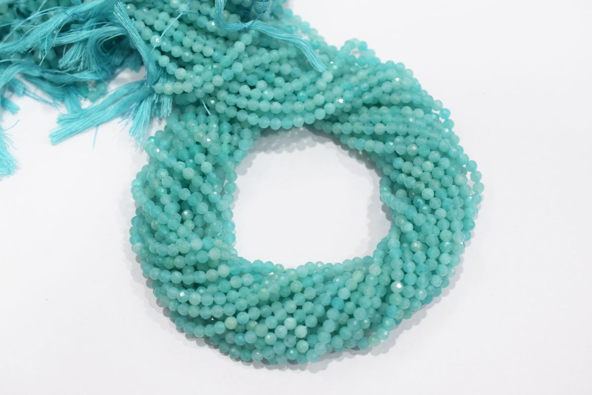 15 Inches Strand,Natural Amazonite Rondelle Shape beads , Amazonite Faceted Rondelle Shape Beads,  Sold By Strand , Size 4 to 4.5 mm , 33092