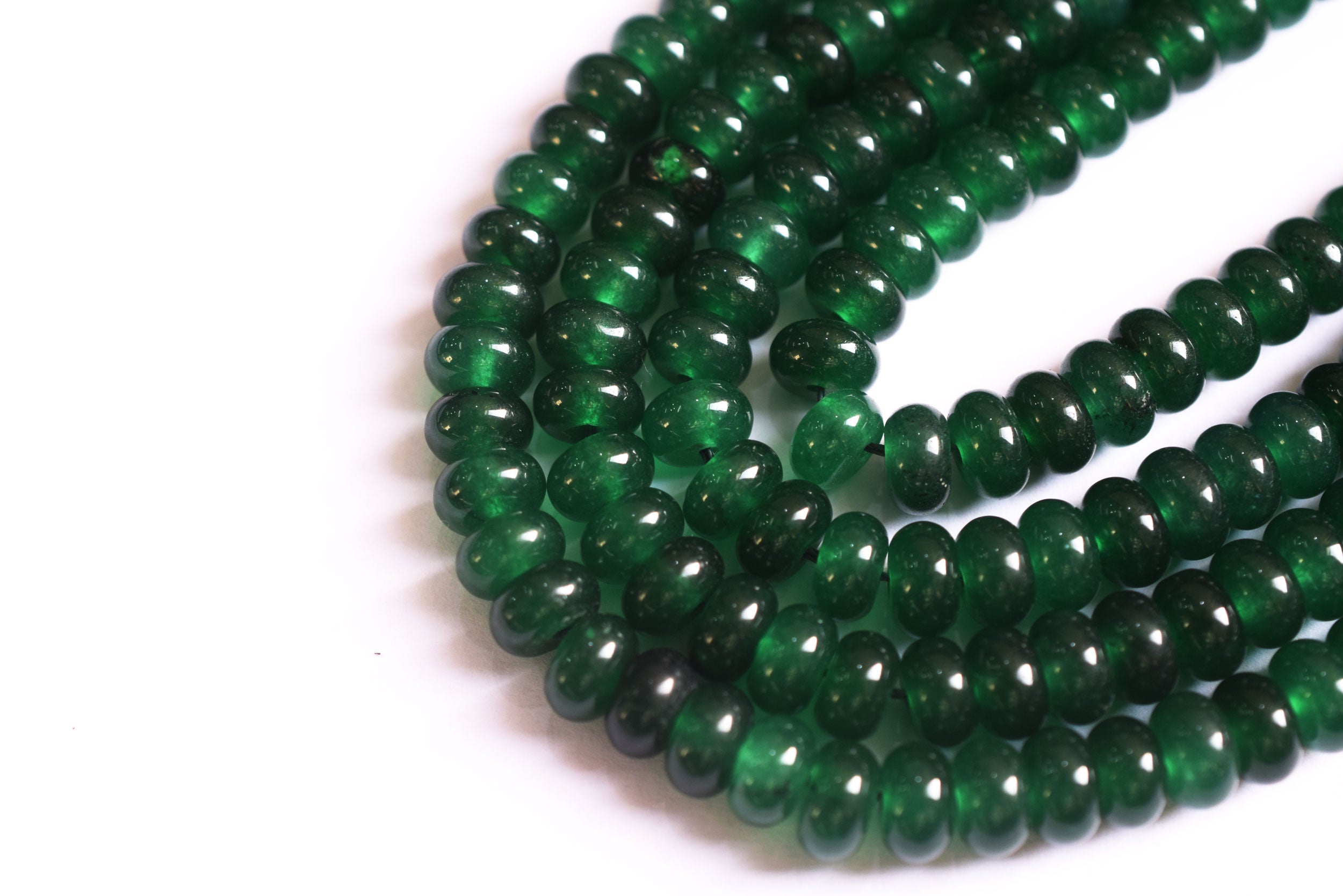 Dyed green Coloured Jade Smooth Rondelle Shape Discs Gemstone Loose Beads approx 15 Inches Strand, 33093