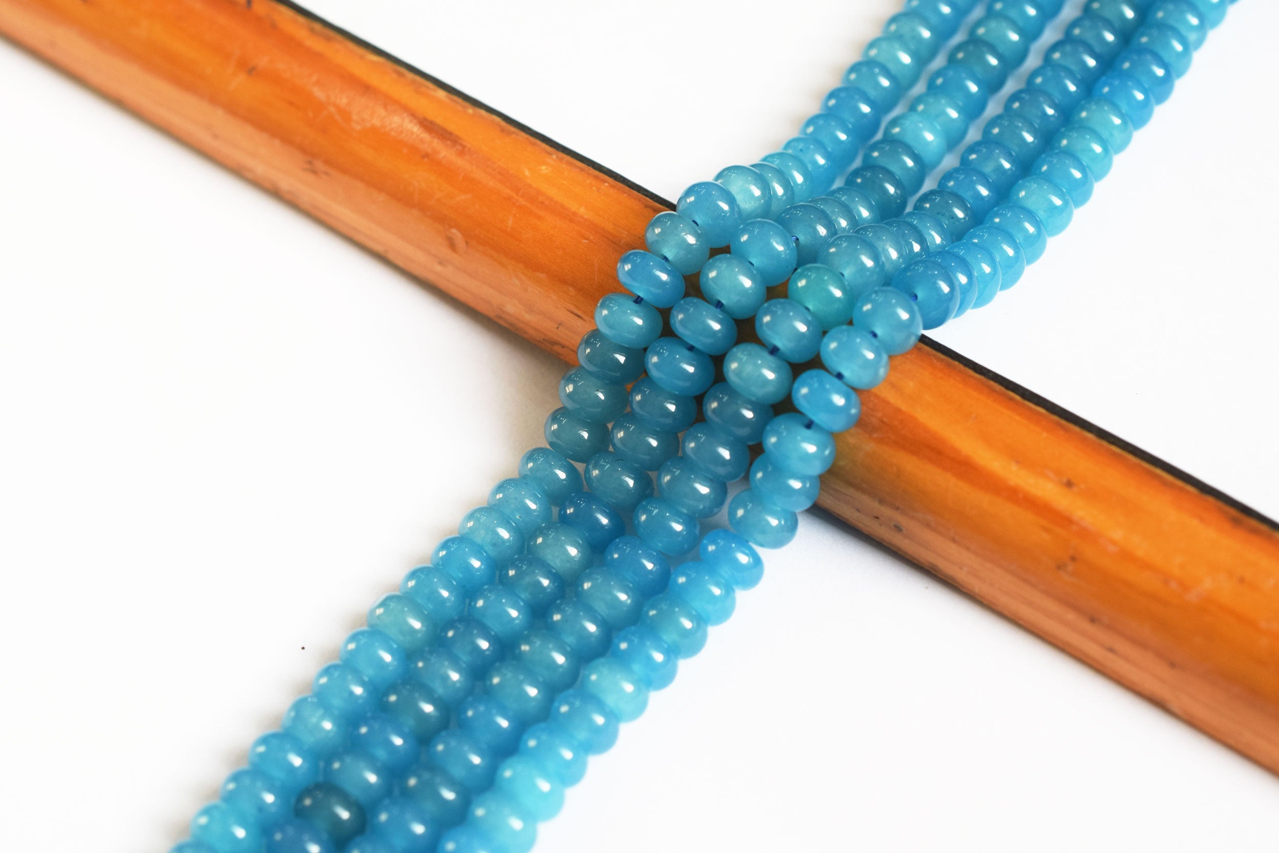 BT Chalcedony Jade Smooth Rondelle Shape Discs Gemstone Loose Beads approx 15 Inches Strand, 33094