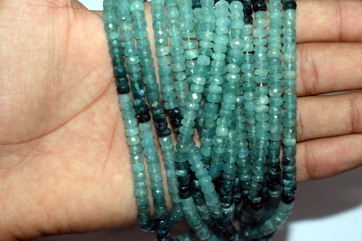16 Inches Strand,Grandidierite Shaded Rondelle Faceted beads , Sold By Strand , Size 5.25 mm , 33095