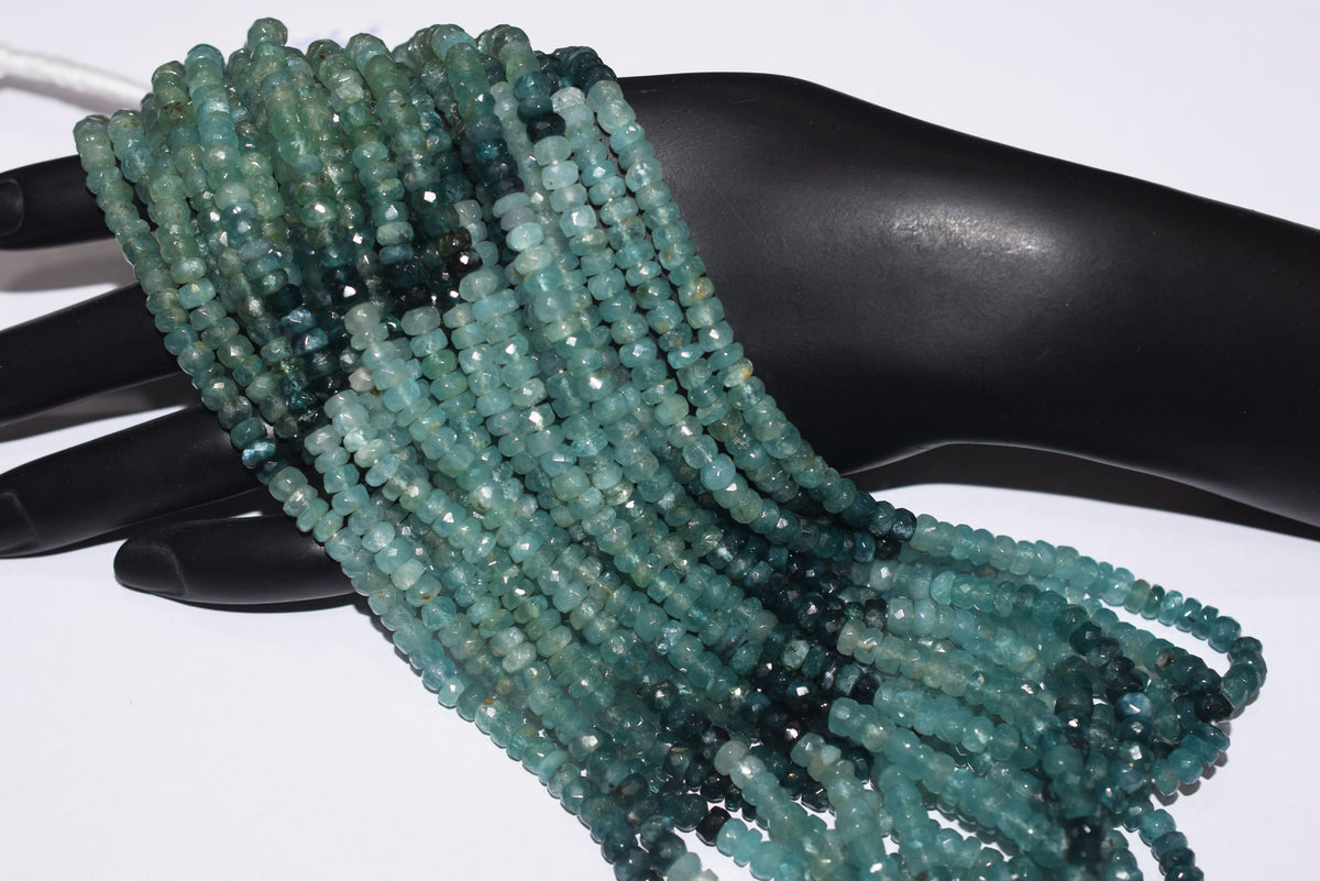16 Inches Strand,Grandidierite Shaded Rondelle Faceted beads , Sold By Strand , Size 5 mm , 33097