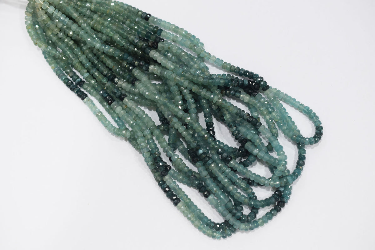 16 Inches Strand,Grandidierite Shaded Rondelle Faceted beads , Sold By Strand , Size 5 mm , 33097