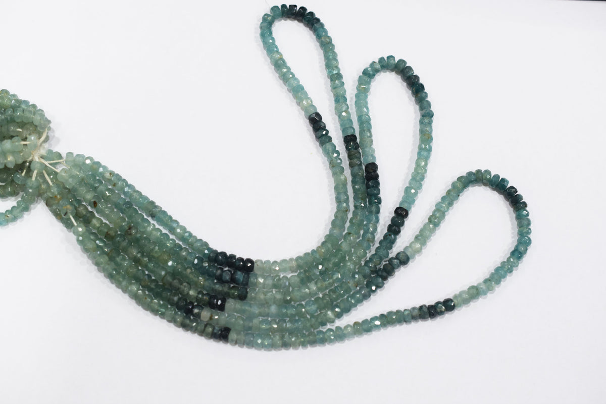 16 Inches Strand,Grandidierite Shaded Rondelle Faceted beads , Sold By Strand , Size 5 mm , 33097