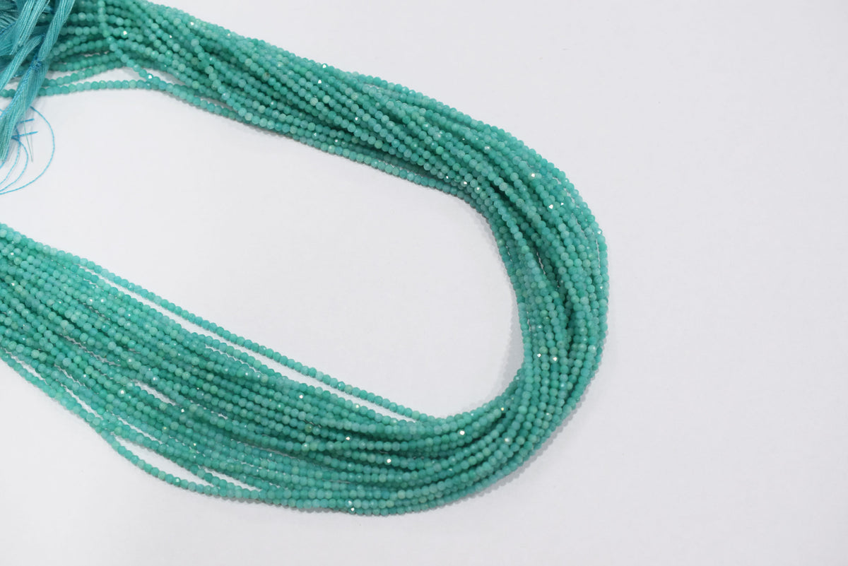 15.5 Inches Strand,Natural Amazonite Rondelle Shape beads , Amazonite Faceted Rondelle Shape Beads,  Sold By Strand , Size 2-2.5 mm , 33098