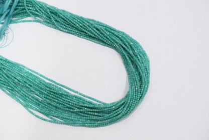 15.5 Inches Strand,Natural Amazonite Rondelle Shape beads , Amazonite Faceted Rondelle Shape Beads,  Sold By Strand , Size 2-2.5 mm , 33098