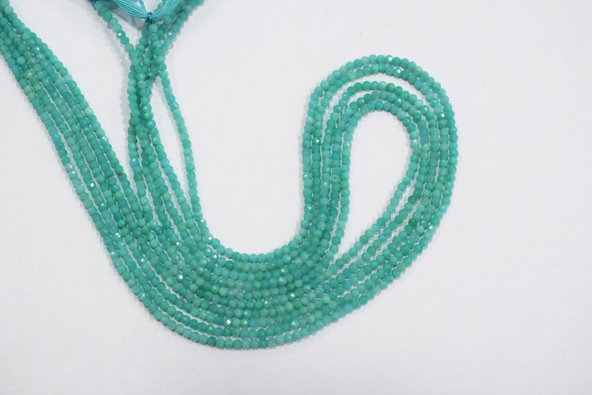 15.5 Inches Strand,Natural Amazonite Rondelle Shape beads , Amazonite Faceted Rondelle Shape Beads,  Sold By Strand , Size 2-2.5 mm , 33098