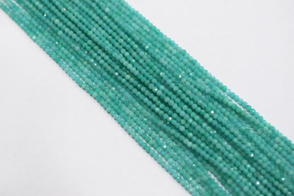 15.5 Inches Strand,Natural Amazonite Rondelle Shape beads , Amazonite Faceted Rondelle Shape Beads,  Sold By Strand , Size 2-2.5 mm , 33098