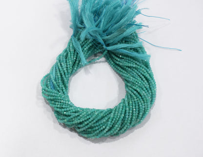 15.5 Inches Strand,Natural Amazonite Rondelle Shape beads , Amazonite Faceted Rondelle Shape Beads,  Sold By Strand , Size 2-2.5 mm , 33098