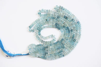16 Inches Strand, Aquamarine  Shaded Rondelle Faceted beads , Sold By Strand , Size 3.50 To 7.00 mm , 33106