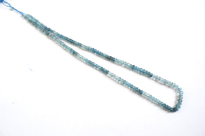 16 Inches Strand, Aquamarine  Shaded Rondelle Faceted beads , Sold By Strand , Size 3.00 To 5.00 mm , 33108