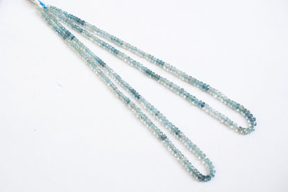 16 Inches Strand, Aquamarine  Shaded Rondelle Faceted beads , Sold By Strand , Size 3.50 To 5.00 mm , 33109 (Copy)