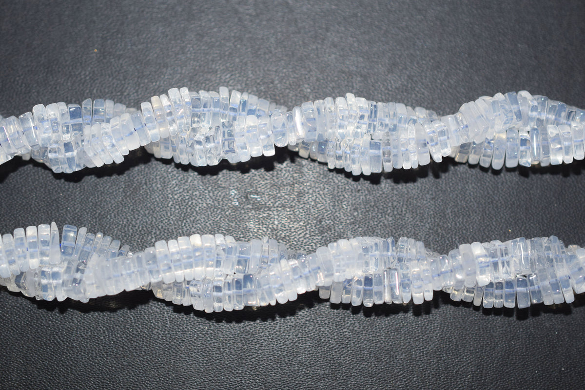 Natural Ice Quartz Heishi Square Shape Beads Strand , 15 Inches , Sold By Strand, Size 6.5 mm , 33112