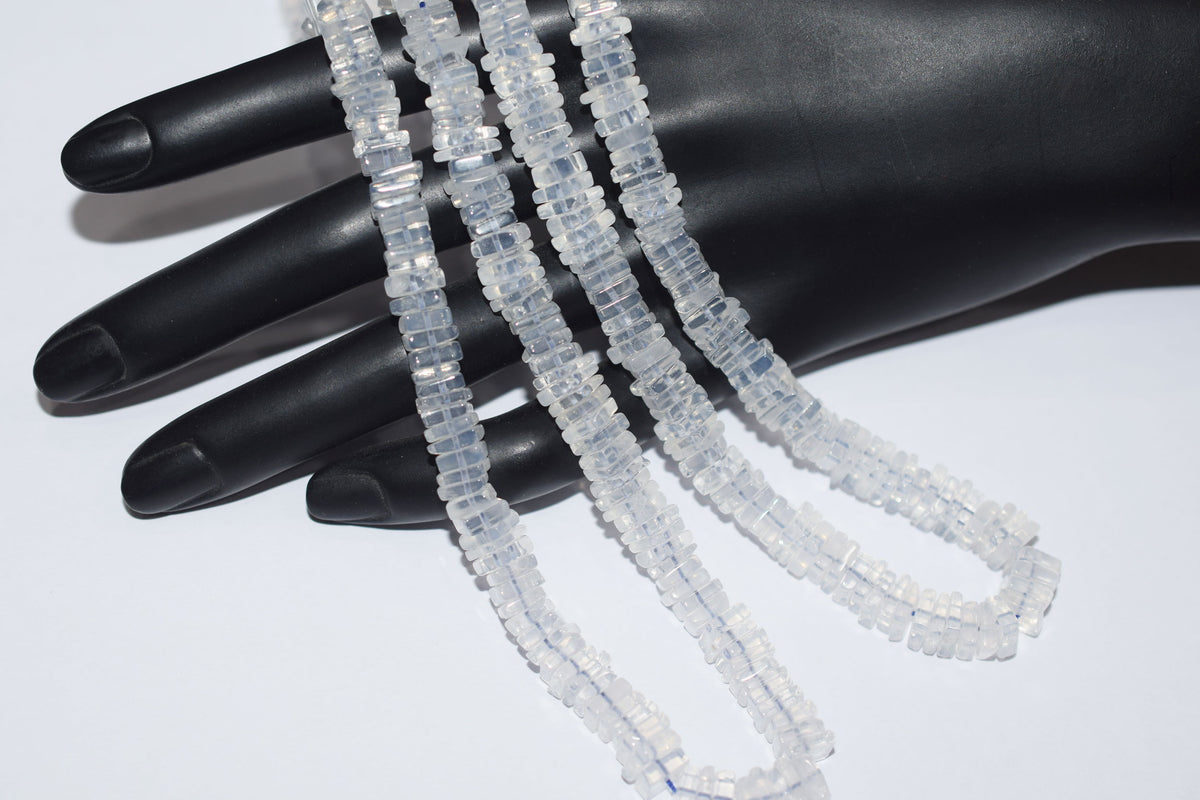 Natural Ice Quartz Heishi Square Shape Beads Strand , 15 Inches , Sold By Strand, Size 6.5 mm , 33112