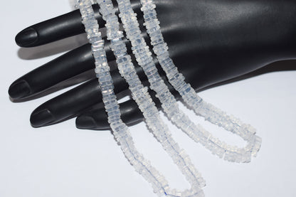 Natural Ice Quartz Heishi Square Shape Beads Strand , 15 Inches , Sold By Strand, Size 6.5 mm , 33112