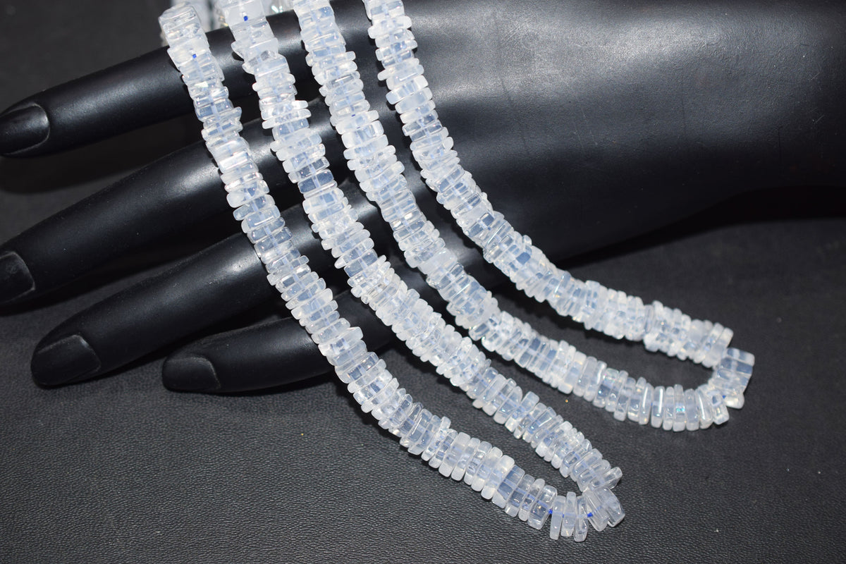 Natural Ice Quartz Heishi Square Shape Beads Strand , 15 Inches , Sold By Strand, Size 6.5 mm , 33112