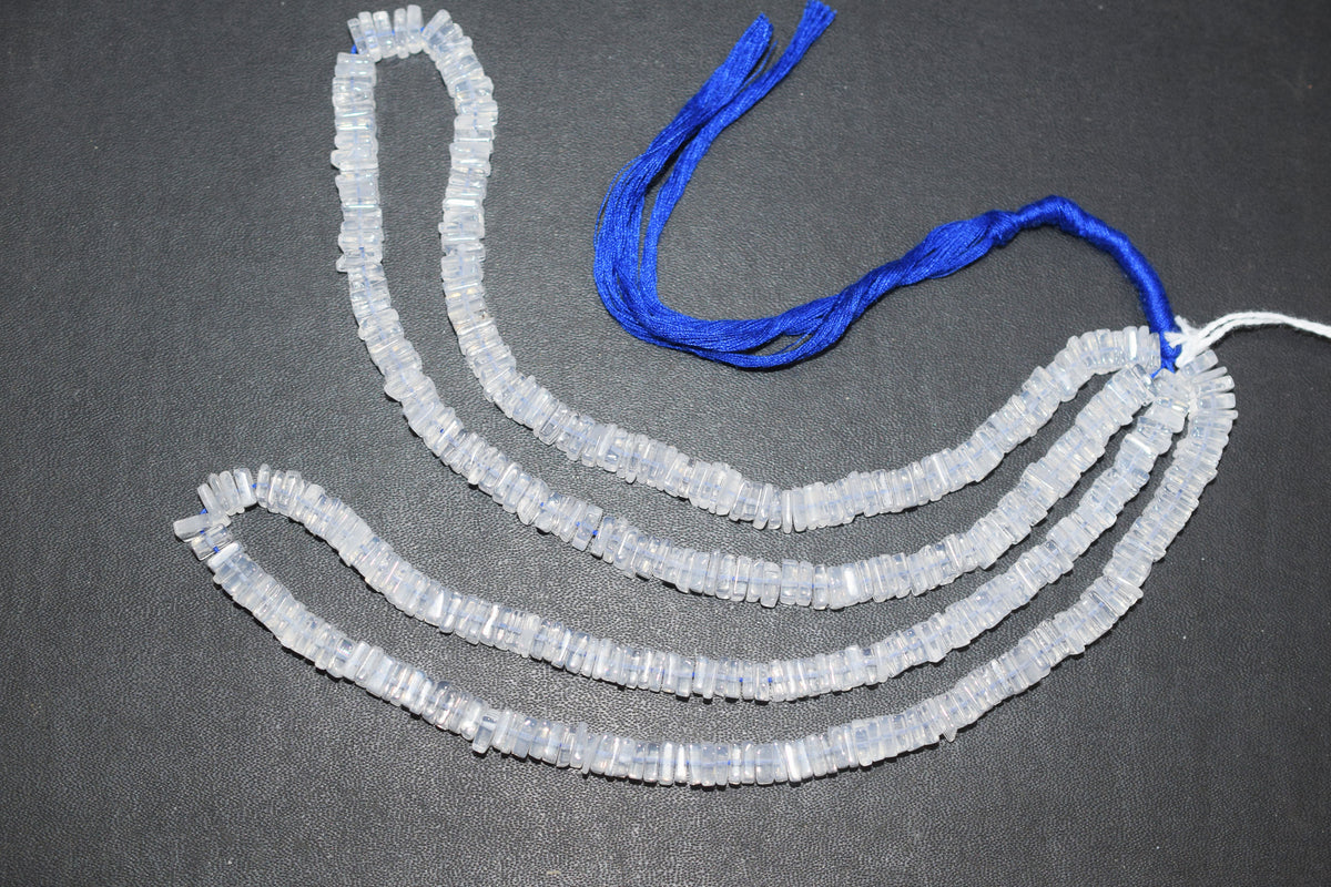 Natural Ice Quartz Heishi Square Shape Beads Strand , 15 Inches , Sold By Strand, Size 6.5 mm , 33112