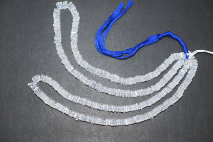 Natural Ice Quartz Heishi Square Shape Beads Strand , 15 Inches , Sold By Strand, Size 6.5 mm , 33112