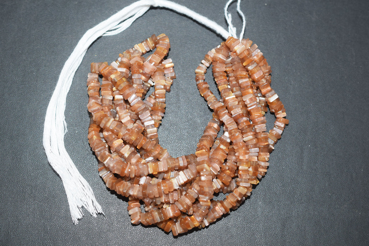 Golden Shine Moonstone Heishi Square Beads, 16 Inches , Sold By Strand, Size 5.5 mm , 33113