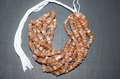 Golden Shine Moonstone Heishi Square Beads, 16 Inches , Sold By Strand, Size 5.5 mm , 33113