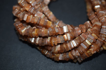 Golden Shine Moonstone Heishi Square Beads, 16 Inches , Sold By Strand, Size 5.5 mm , 33113
