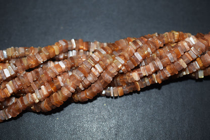 Golden Shine Moonstone Heishi Square Beads, 16 Inches , Sold By Strand, Size 5.5 mm , 33113