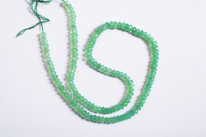 Natural Chrysoprase Faceted Rondelle Gemstone Beads, Genuine Green Chrysoprase Beads, 17 Inches , Sold By Strand, 5.50-6.50 mm , 33114