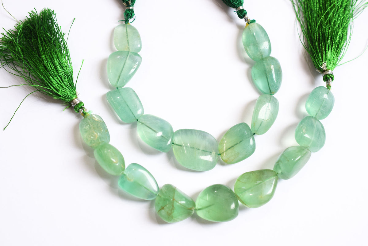 Natural Fluorite Tumbler Shape Smooth Gemstone Beads, Natural Fluorite Beads, 7 Inches , Sold By Strand, 13x18 to 21x25 mm , 33143