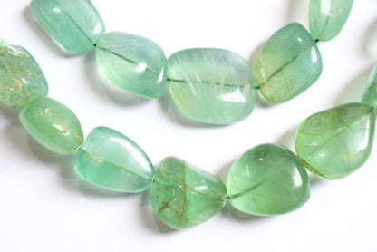 Natural Fluorite Tumbler Shape Smooth Gemstone Beads, Natural Fluorite Beads, 7 Inches , Sold By Strand, 13x18 to 21x25 mm , 33143