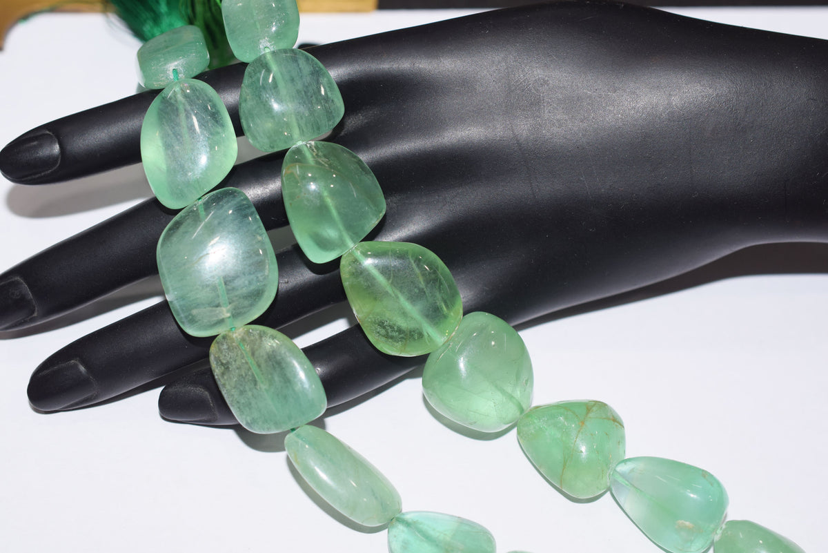 Natural Fluorite Tumbler Shape Smooth Gemstone Beads, Natural Fluorite Beads, 7 Inches , Sold By Strand, 13x18 to 21x25 mm , 33143