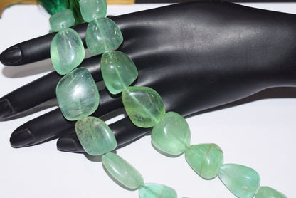 Natural Fluorite Tumbler Shape Smooth Gemstone Beads, Natural Fluorite Beads, 7 Inches , Sold By Strand, 13x18 to 21x25 mm , 33143