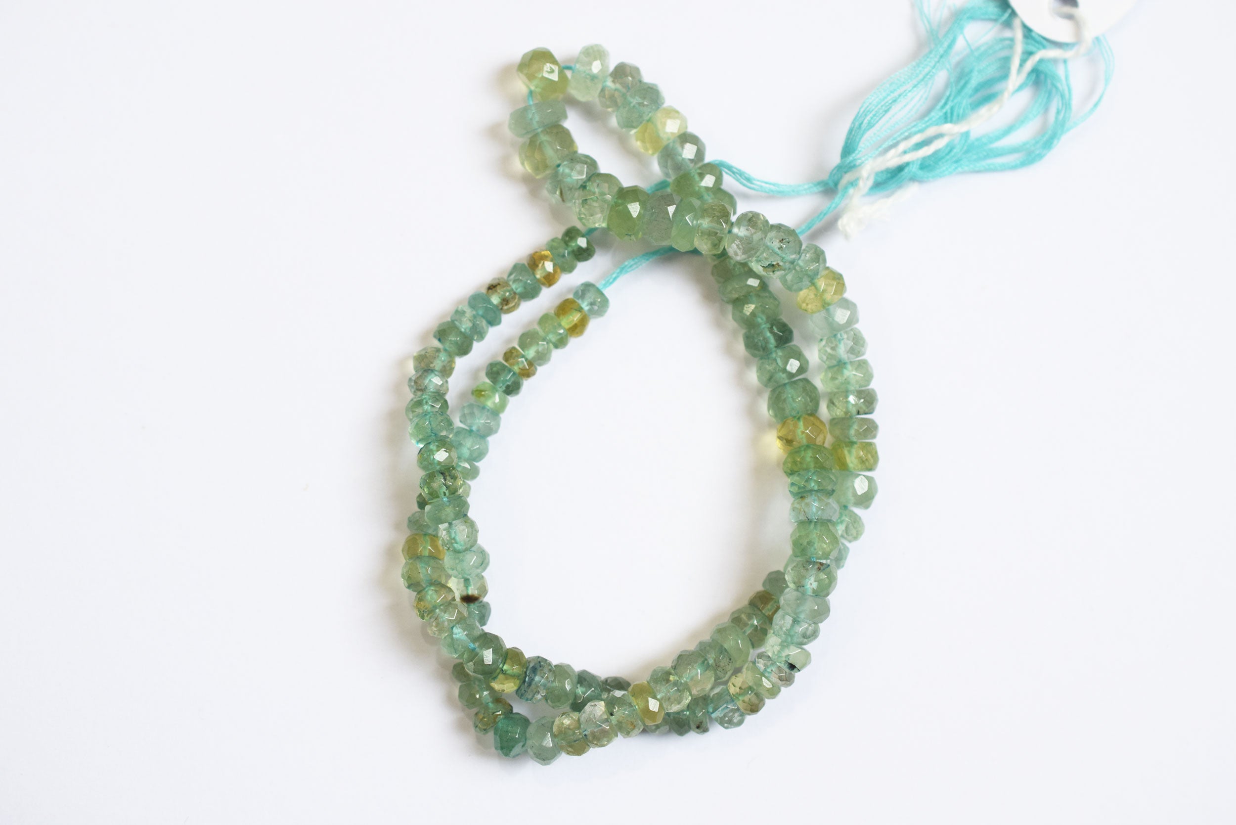 Aquamarine Shaded Rondelle Faceted Beads Strand, 15 Inches Strand, Size 5.00 To 7.50 mm, Sold By Strand , 33146