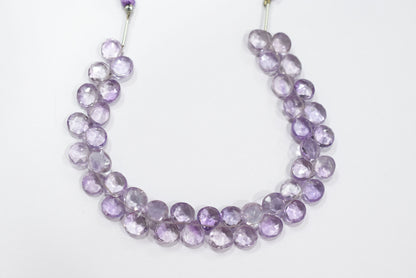 Beautiful Pink Amethyst Heart Faceted Beads Strands , Pink Amethyst 8 Inches Briolettes, Sold By Strand ,8.50x8.50 - 9.50x9.50 mm , 33152