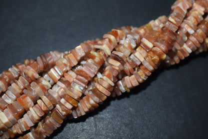 Natural Golden Shine Moonstone Heishi Square Shape Beads Strand, 16 Inches , Sold By Strand, Size 5.50 to 6.00 mm , 33153