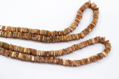 Natural Golden Shine Moonstone Heishi Square Shape Beads Strand, 16 Inches , Sold By Strand, Size 5.50 to 6.00 mm , 33153