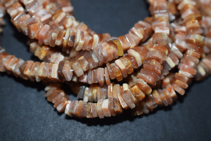 Natural Golden Shine Moonstone Heishi Square Shape Beads Strand, 16 Inches , Sold By Strand, Size 5.50 to 6.00 mm , 33153