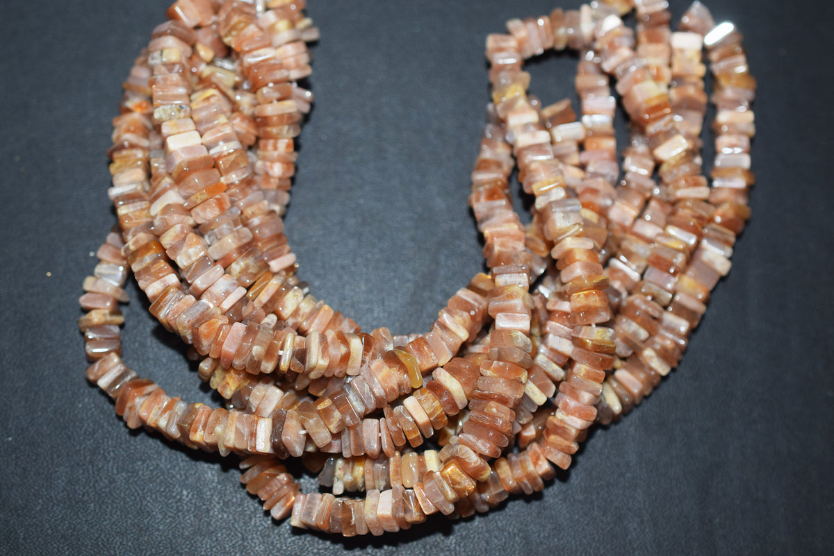 Natural Golden Shine Moonstone Heishi Square Shape Beads Strand, 16 Inches , Sold By Strand, Size 5.50 to 6.00 mm , 33153