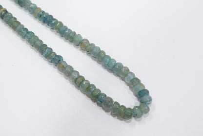 Aquamarine Shaded Rondelle Faceted Beads Strands, 15 Inches Strand, Size 5.00 To 6.50 mm, Sold By Strand , 33154