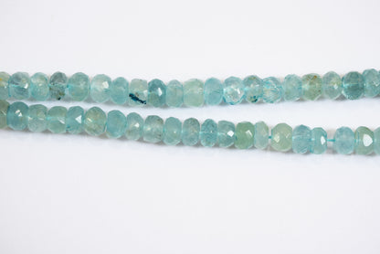 15 Inches Strand, Aquamarine Shaded Rondelle Faceted Beads Strand, Sold By Strand , Beads Size 7.00 To 9.00 mm , 33158