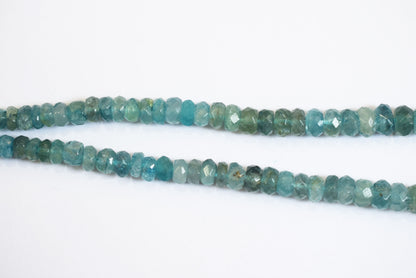 Natural Aquamarine 5.00 To 8.00 mm Shaded Rondelle Faceted Beads , Aquamarine 15 Inches Strand, Sold By Strand , 33160