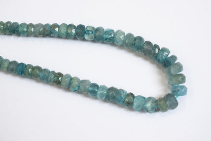 Natural Aquamarine 5.00 To 8.00 mm Shaded Rondelle Faceted Beads , Aquamarine 15 Inches Strand, Sold By Strand , 33160