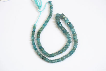 Natural Aquamarine 5.00 To 8.00 mm Shaded Rondelle Faceted Beads , Aquamarine 15 Inches Strand, Sold By Strand , 33160