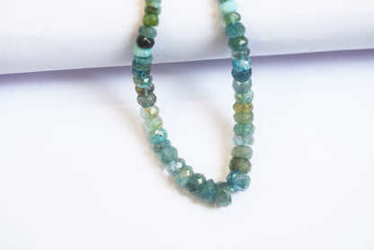 8 Inches Strand, Aquamarine Shaded Rondelle Faceted Beads Strand, Sold By Strand , Beads Size 5.00 To 8.00 mm , 33161