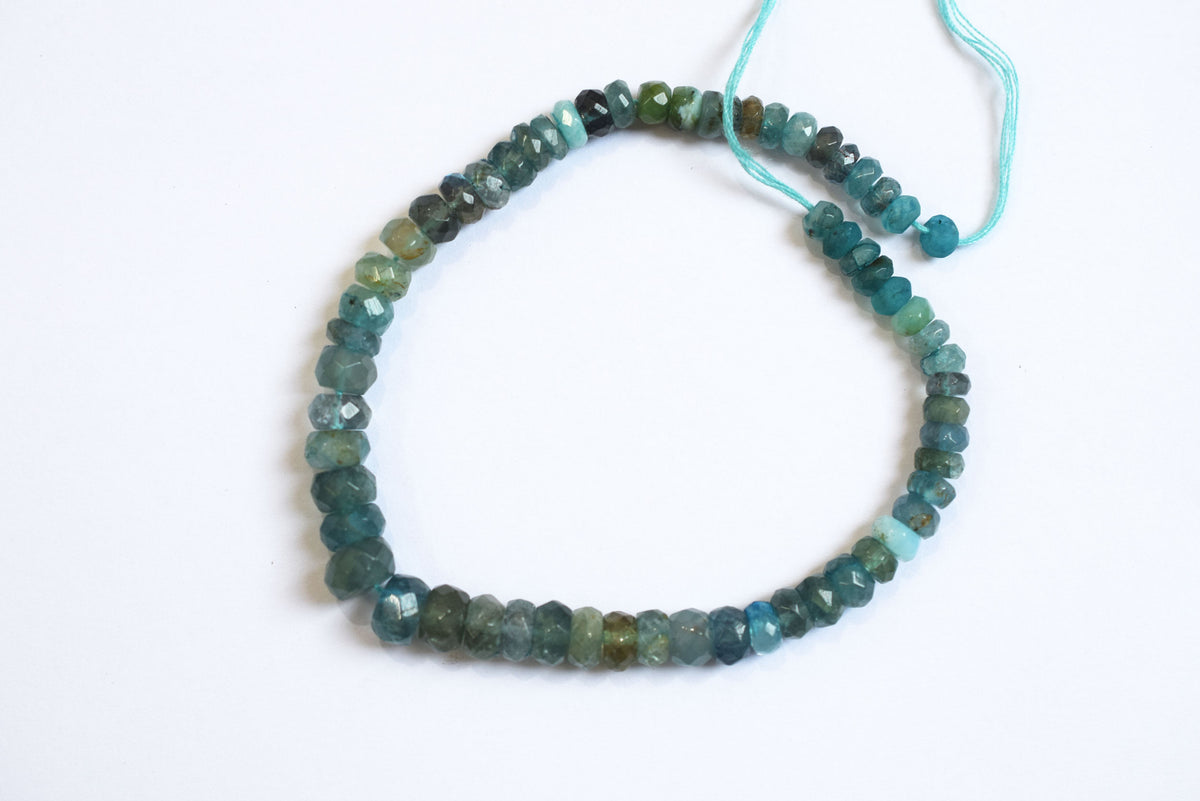 8 Inches Strand, Aquamarine Shaded Rondelle Faceted Beads Strand, Sold By Strand , Beads Size 5.00 To 8.00 mm , 33161