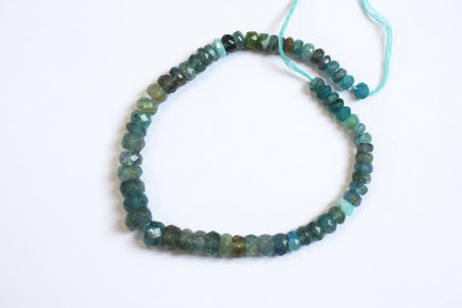 8 Inches Strand, Aquamarine Shaded Rondelle Faceted Beads Strand, Sold By Strand , Beads Size 5.00 To 8.00 mm , 33161