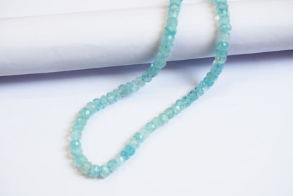 15 Inches Strand, Aquamarine Shaded Rondelle Faceted Beads Strand, Sold By Strand , Beads Size 5.00 To 6.00 mm , 33162